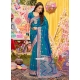 Blue Silk Trendy Saree With Woven Work For Ceremonial