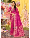 Woven Work Silk Classic Sari In Pink