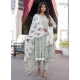 Floral Patch Work Cotton Readymade Salwar Suit In Sea Green