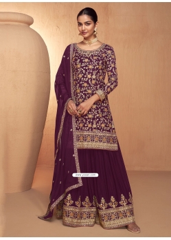 Chinon Readymade Salwar Suit With Embroidered Work