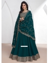 Green Silk Designer Gown With Embroidered And Sequins Work