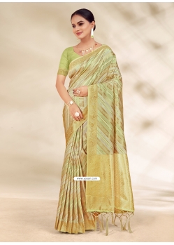 Green Cotton Thread Work Casual Sari For Casual