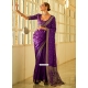 Purple Satin Silk Trendy Saree With Weaving And Zari Work