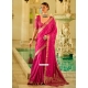 Pink Satin Silk Weaving And Zari Work Designer Sari