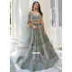 Green Embroidered Sequins And Thread Work Net A - Line Lehenga Choli
