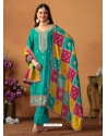 Green Chinnon Silk Designer Salwar Suit