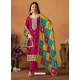 Pink Chinnon Silk Designer Salwar Suit