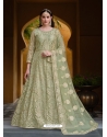 Heavy Worked Butterfly Net Designer Salwar Suit In Sea Green