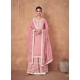 Peach Heavy Worked Chinnon Trendy Salwar Suit