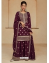 Purple Premium Silk Classic Designer Salwar Suit