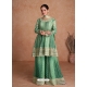 Chinnon Embroidered Party Wear Palazzo Suit In Green