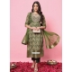 Green Embroidered Work Cotton Silk Readymade Salwar Suit