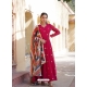 Pink Zari Thread And Embroidery Worked Gown With Dupatta