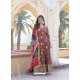 Rust Embroidery Sequins Worked Designer Gown With Dupatta