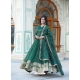 Green Party Wear Embroidery Zari Sequins Worked Gown With Dupatta