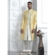 Yellow Jacqurad Silk Designer Indowestern Sherwani For Men