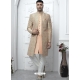 Peach Jacqurad Silk Designer Indowestern Sherwani For Men