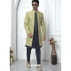 Green Jacqurad Silk Designer Indowestern Sherwani For Men