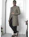 Jacqurad Silk Designer Indowestern Sherwani In Black