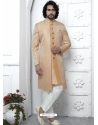 Orange Jacqurad Silk Designer Indowestern Sherwani