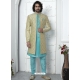 Beige And Green Jacqurad Silk Designer Indowestern Sherwani