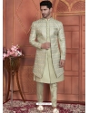 Green Art Silk Indo Western For Men