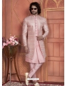 Pink Art Silk Designer Indo Western Sherwani