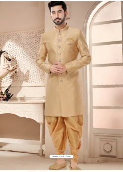 Gold Jacquard Indo Western Sherwani