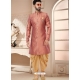 Pink Jacquard And Art Silk Indo Western Sherwani