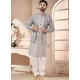 Grey Silk Indo Western Sherwani For Mens