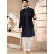 Silk Zari And Sequence Embroidered Indo Western Sherwani In Blue