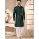 Dark Green Jacquard Indo Western Sherwani