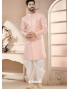 Pink Designer Jacquard Indo Western Sherwani