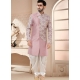 Pink Zari Emrboidered Designer Silk Indo Western Sherwani