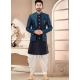 Blue Silk Designer Indo Western Sherwani For Men