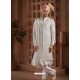 White Art Silk Wedding Sherwani