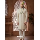 Cream Georgette Hand Worked Wedding Sherwani