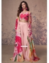 Pink Crepe Silk Embroidered And Print Work Readymade Salwar Suit