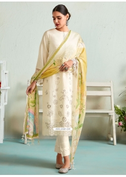 Ravishing Off White Muslin Salwar Suit