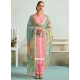 Pink Muslin Embroidered And Resham Work Trendy Suit