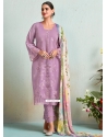 Scintillating Lavender Muslin Salwar Suit