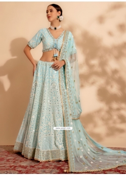 Georgette Readymade Lehenga Choli With Thread And Sequins Work