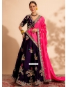 Purple Organza Readymade Lehenga Choli With Thread And Sequins Work