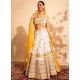 White Georgette Sequins And Thread Work Lehenga Choli