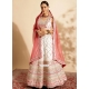 White Georgette Sequins And Thread Work Readymade Lehenga Choli