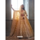 Heavy Embroidered Butterfly Net Designer Lehenga Choli In Yellow