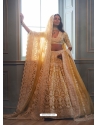 Heavy Embroidered Butterfly Net Designer Lehenga Choli In Yellow