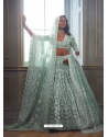 Green Heavy Embroidered Butterfly Net Designer Lehenga Choli