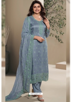 Grey Classic Dola Silk Designer Salwar Suit