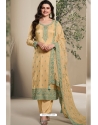Cream Classic Dola Silk Designer Salwar Suit